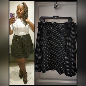 Black and White Polka Dot Skater Skirt